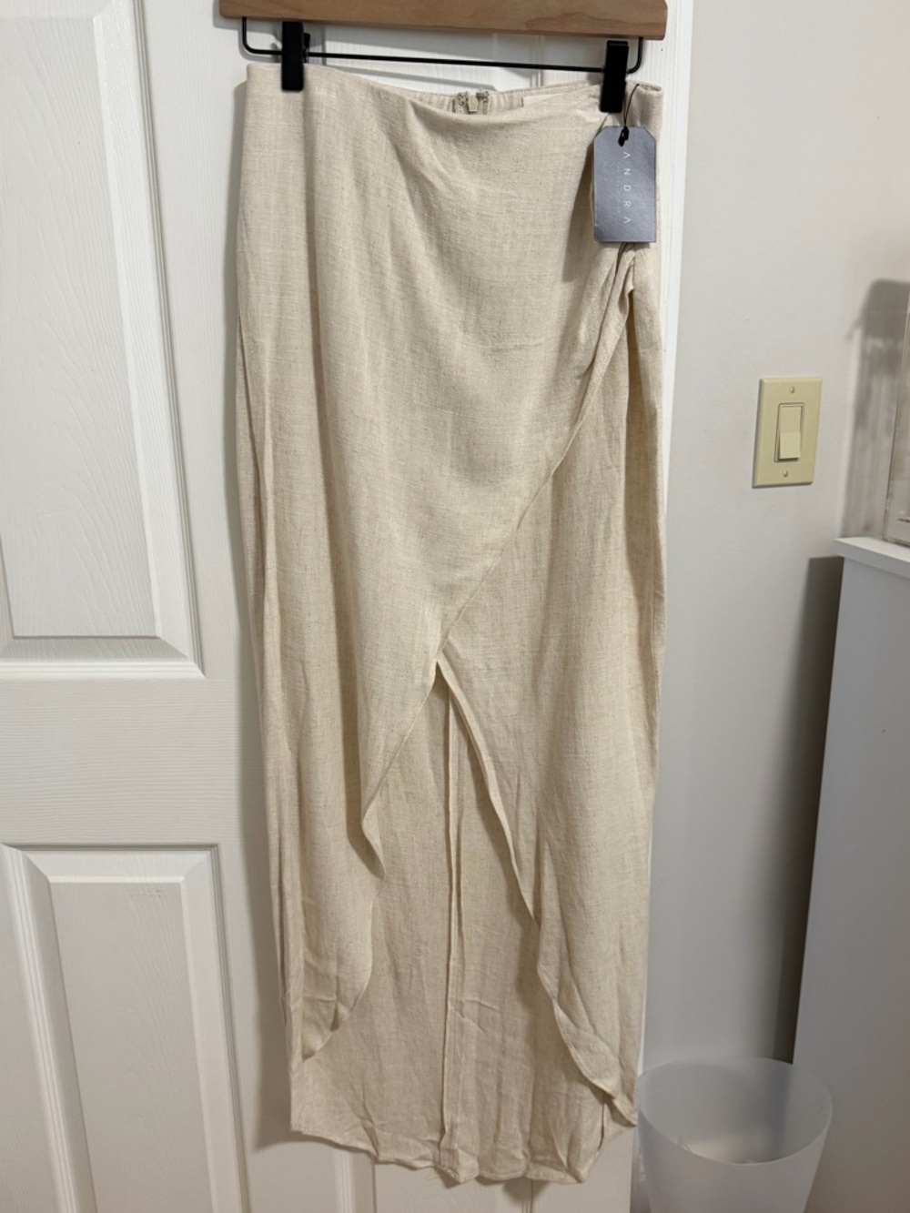 Cream Wrap Midi Skirt NWT